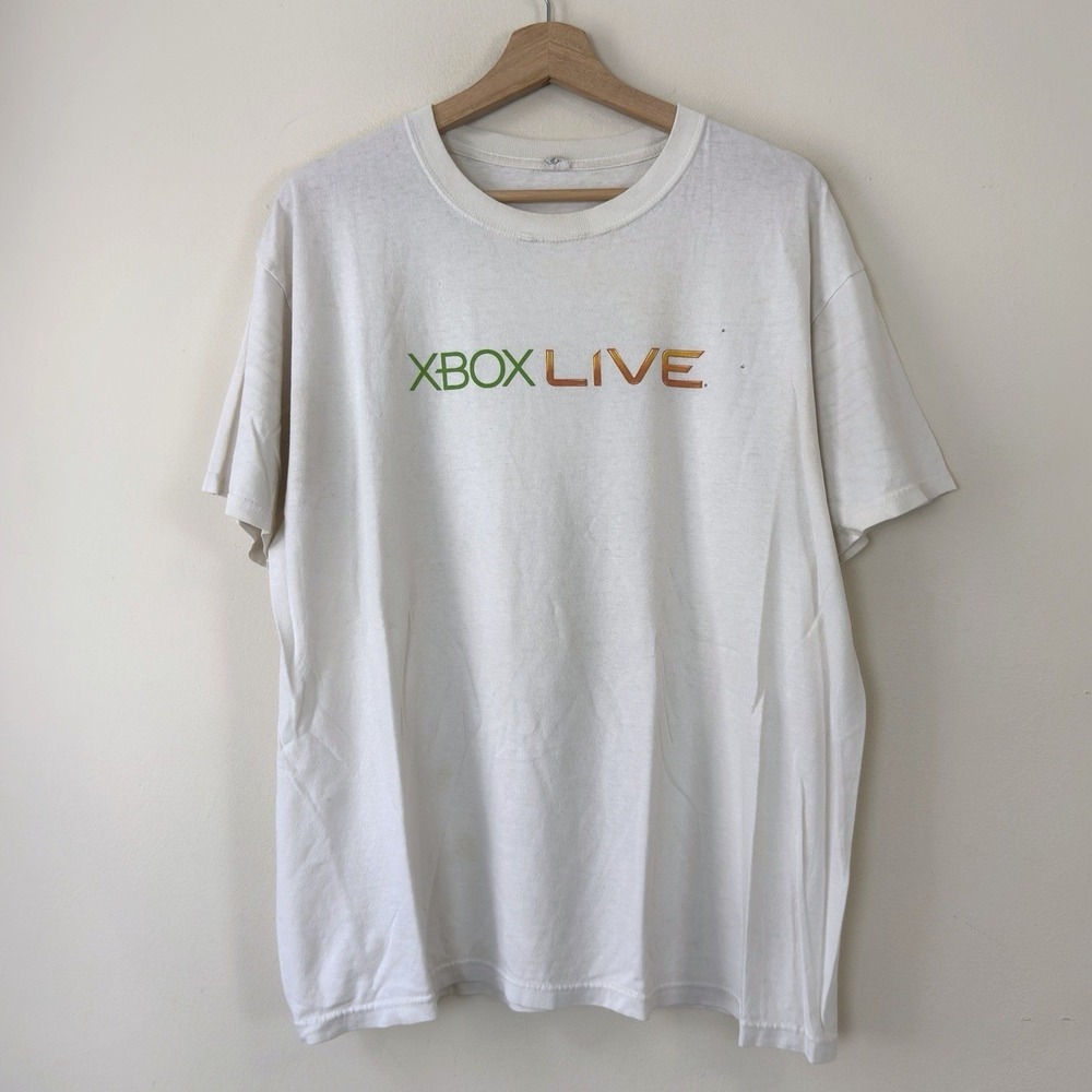 Vintage Xbox Live Gaming White Short Sleeve Tee Shirt - Boxy XL